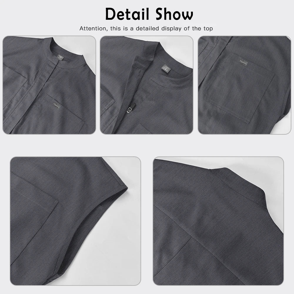 Wholesale Beauty Jumpsuit Medical Apparel Scrub Uniform Women Short Sleeve Overalls Hospital Clothing Nurse Uniforms with Pocket