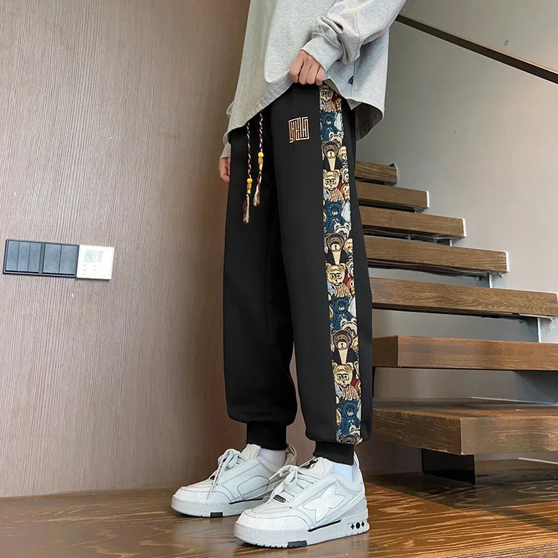 Plus Size Men's Jogger Pants Drawstring Elastic Sport Trouser Male Loose Trendy Streetwear Sweatpant Big Large 8XL Spring Summer