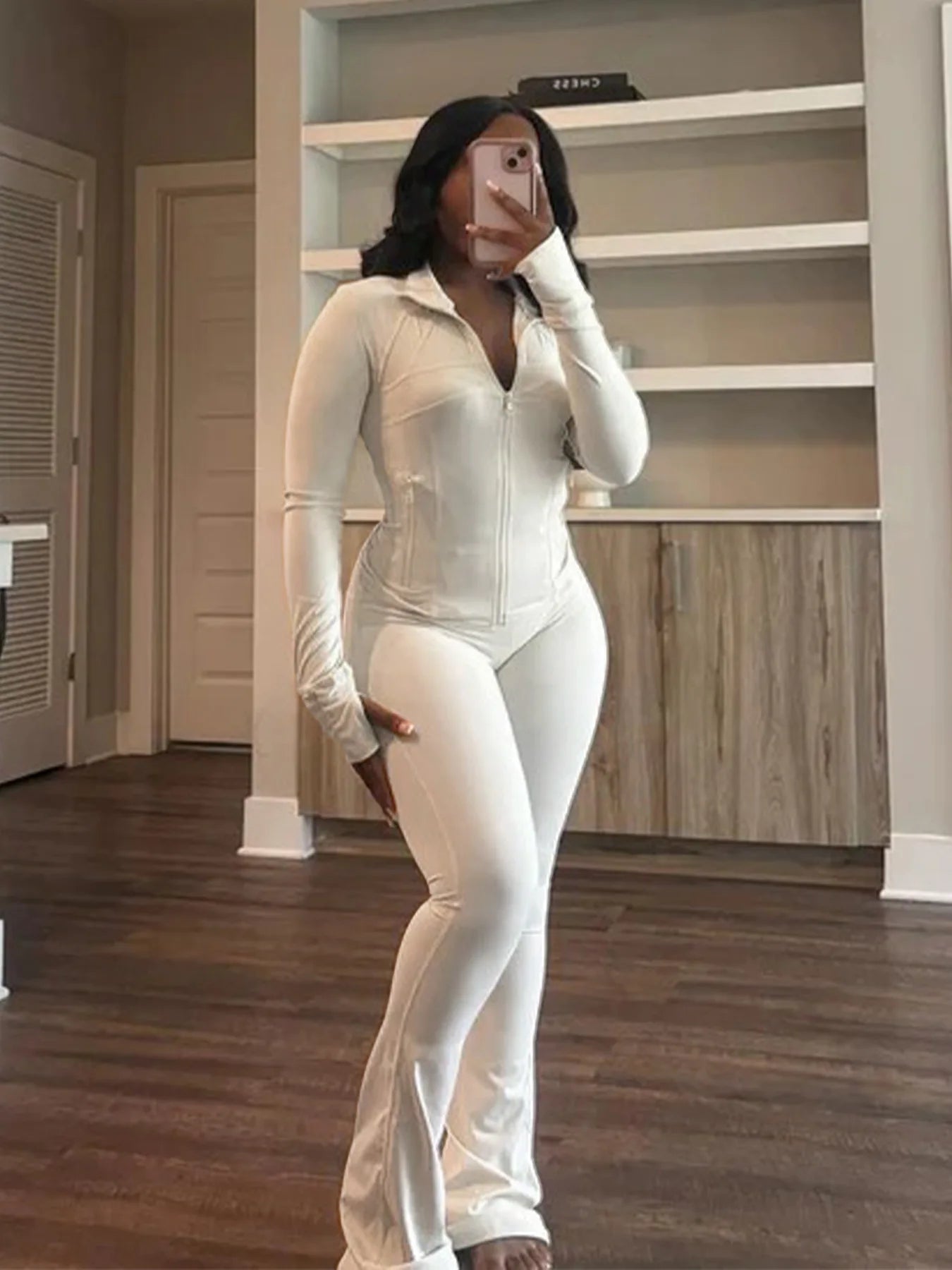 HLJ&GG Casual Solid Sporty Two Piece Sets Women Zipper Long Sleeve Slim Top And Skinny Pants Outfits Spring New 2pcs Tracksuits