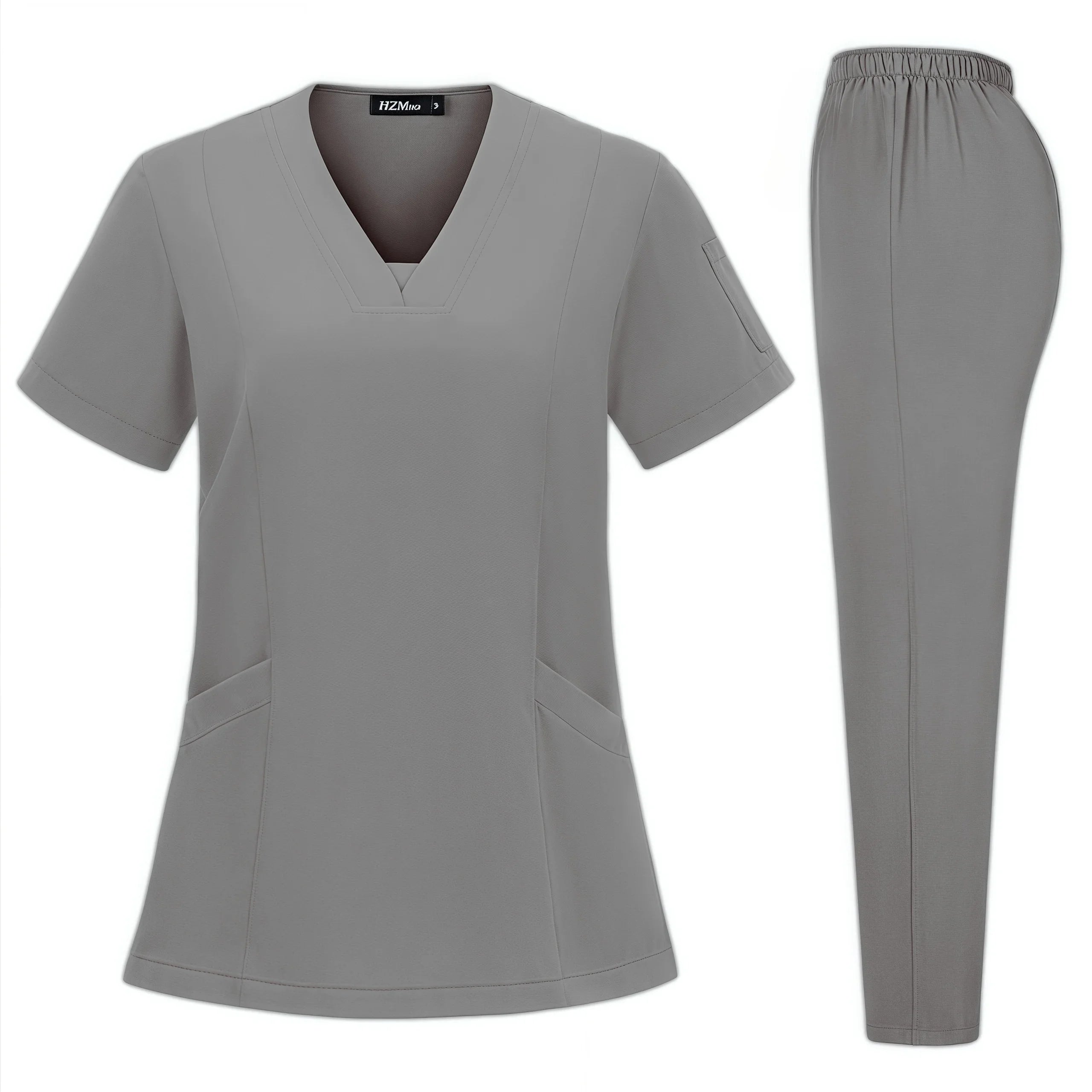 High Quality Hospital Scrubs Uniform Set Nurse Polyester Spandex Stretch Women Scrub Sets Uniforms Nursing Men Medical Scrubs