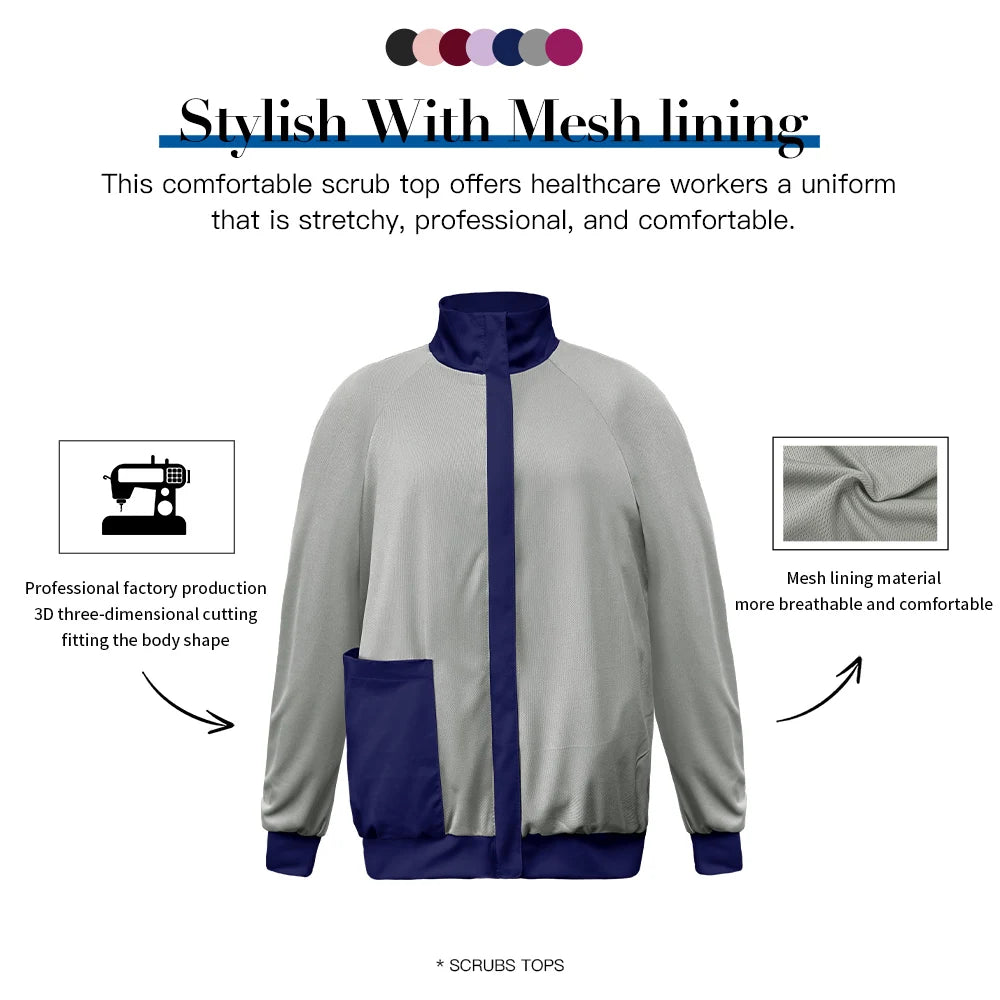 Clinical Jacket Medical Uniforms Women Hospital Pet Grooming Workwear Surgery Coat Doctor Costume Unisex Nurse Surgical Jackets