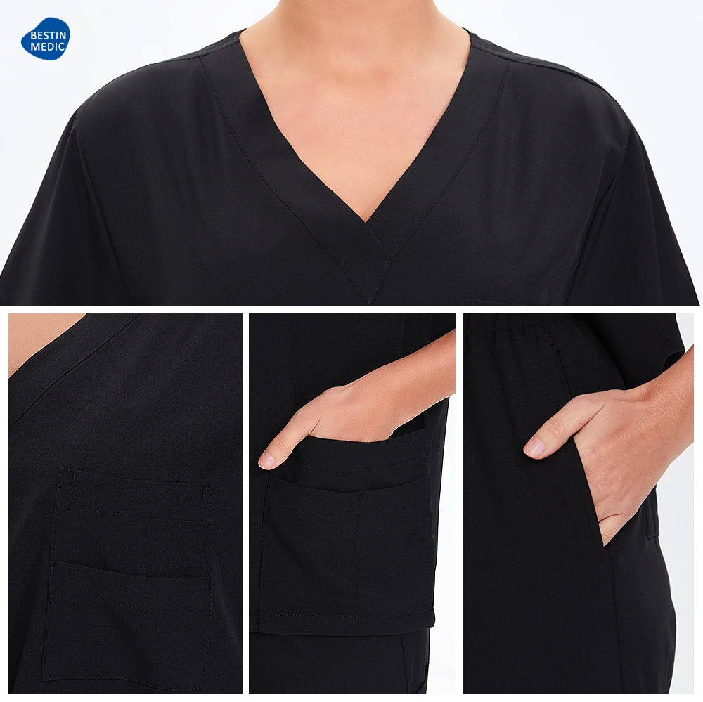 Doctor Nurse Scrub Set Hospital Uniforms Clinic Medical Surgeon Nursing Clothes Dental Pediatric Beauty Salon Work Suit S23