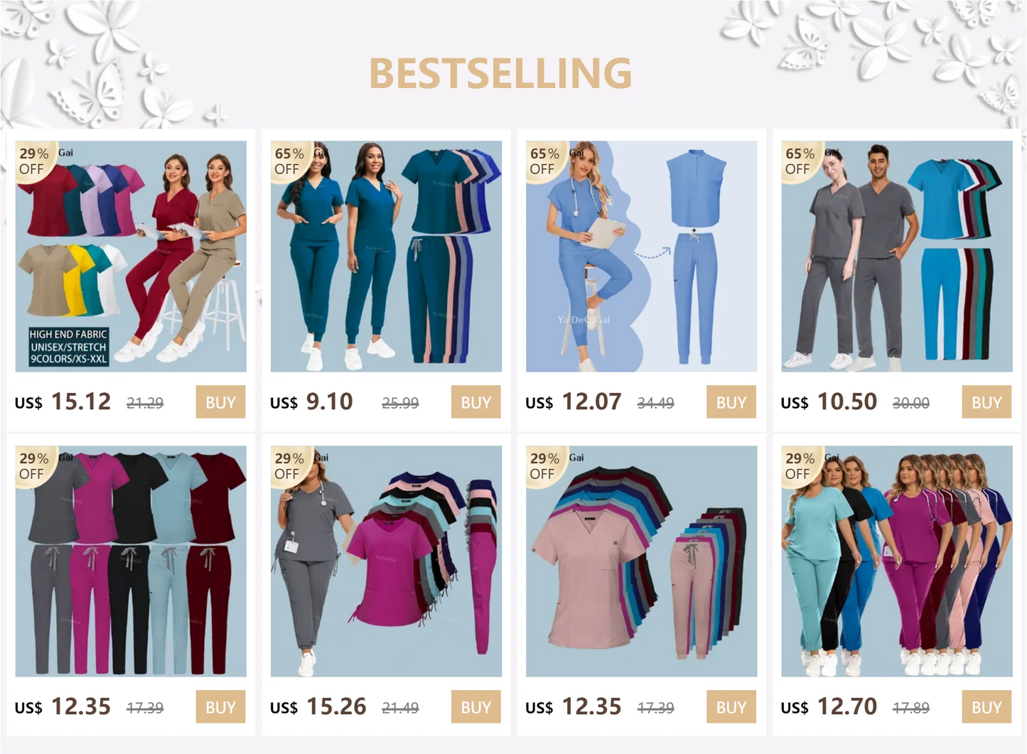 Beauty Workwear Women Medical Nurses Uniform Surgical Scrubs Set Spa Top Pants Clinic Carer Clothes Nursing Uniforms Jogger Suit