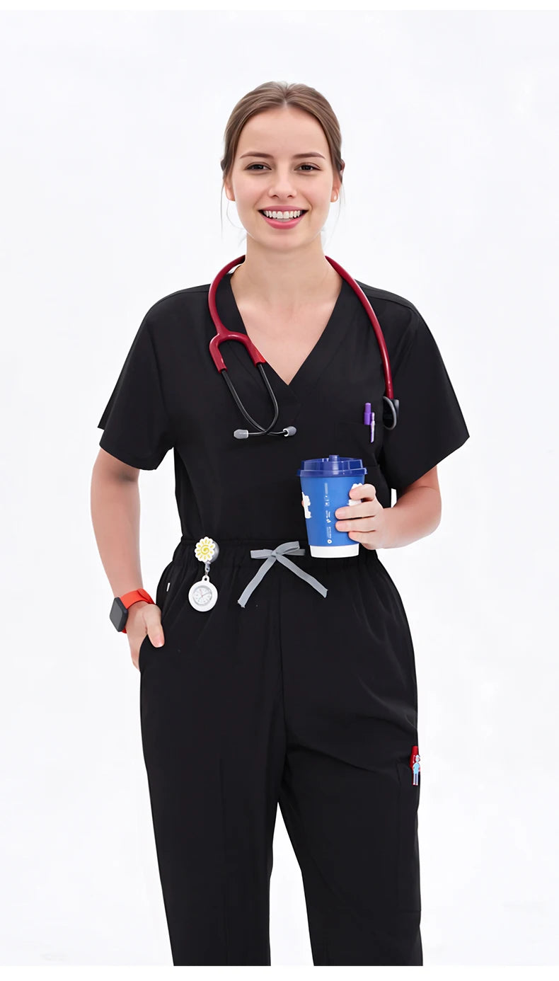 Doctor Nurse Scrub Set Hospital Uniforms Clinic Medical Surgeon Nursing Clothes Dental Pediatric Beauty Salon Work Suit S23