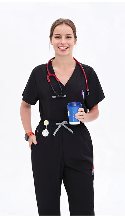 Doctor Nurse Scrub Set Hospital Uniforms Clinic Medical Surgeon Nursing Clothes Dental Pediatric Beauty Salon Work Suit S23
