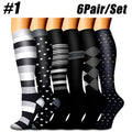 6 Pairs Compression Socks for Women and Men 20-30mmHg-Circulation Support Socks