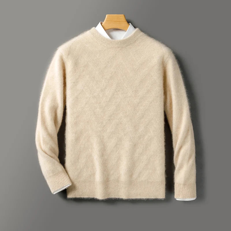 Men's Cashmere Sweater Autumn Winter  O-neck Long Sleeve Pullover  Casual Clothing 100% Merino Wool high-end Knitwear Top