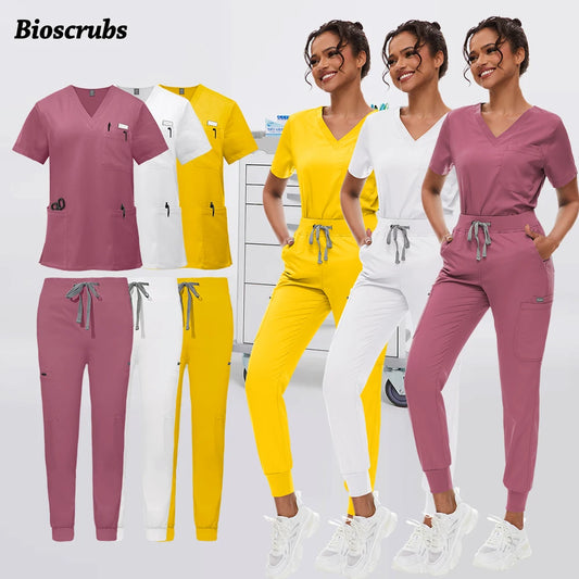 Scrub Uniforms For Men Women Wholesale Medical Dental Clinic Pet Grooming Workwear Unisex Jogger Set Nurse Accessories Top Pants