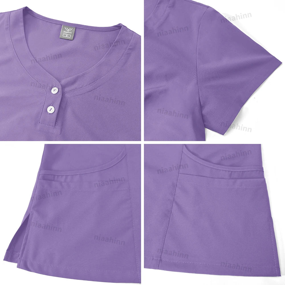 Nurse Women’s Surgical Scrubs Healthcare Nursing Scrub Uniform Thin Breathable Doctor Work Wear Medical Accessories Dental Scrub