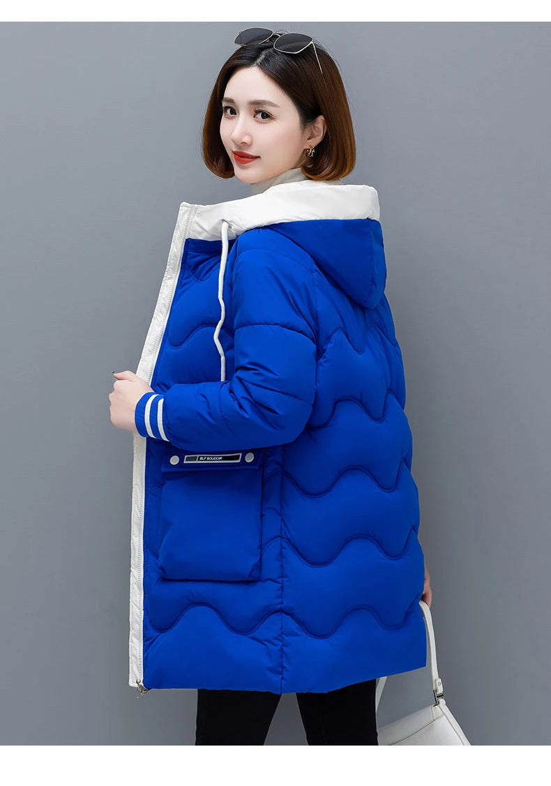Long Winter Jacket Women Down Cotton Coats New Cotton Padded Puffer Parka Coat Women Hooded Outwear Thicken Warm Jacket 4XL
