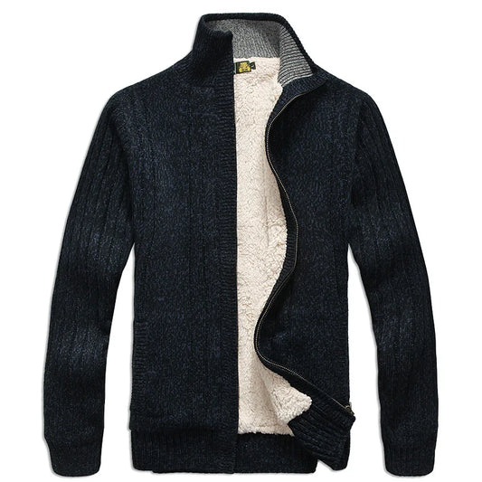 Men's Winter  Sweater Male Clothes Thick Fleece Casual Cardigan Knitted Sweater for Men Coat Warm