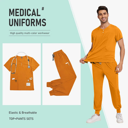 Scrubs Nursing Accessories Medical Surgical Gowns Doctor Nurse Special Scrub Men Solid Color Work Wear Spa Unifroms Women Unisex
