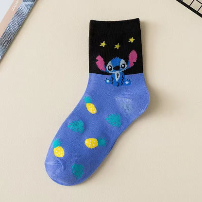 Stitch Anime Lilo & Stitch Cotton Midtube Stockings Socks Cartoon Stitch Dolls Boys Girls Warm Sleep Socks Kids Christmas Gifts
