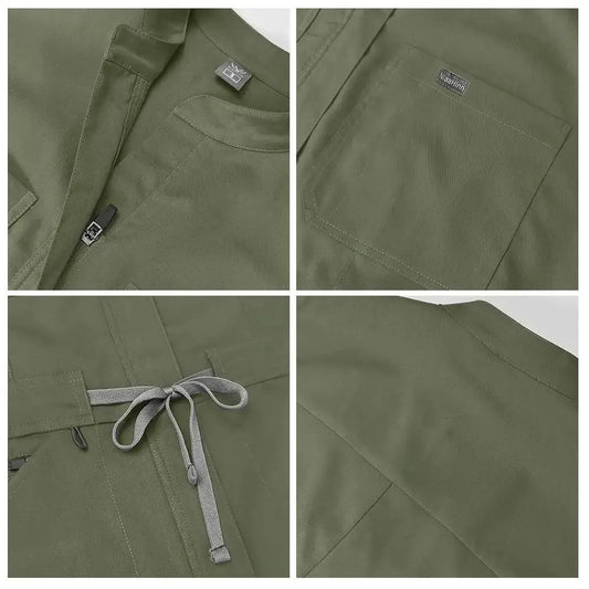 Comprehensive Training Outfit Scrubs Set Uniform Jogger Suit Stretch with Multi Pocket for Esthetician Workwear Jumpsuit