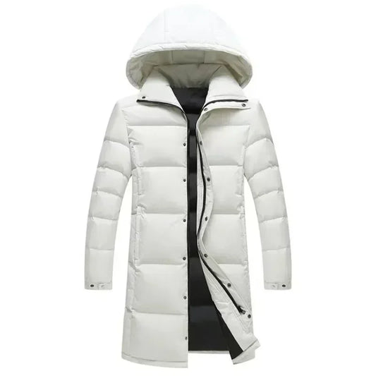 New Winter Long Puffer Jackets Hooded Duck Down Coats Casual Down Jackets Couples Outdoor Windproof Warm Jackets