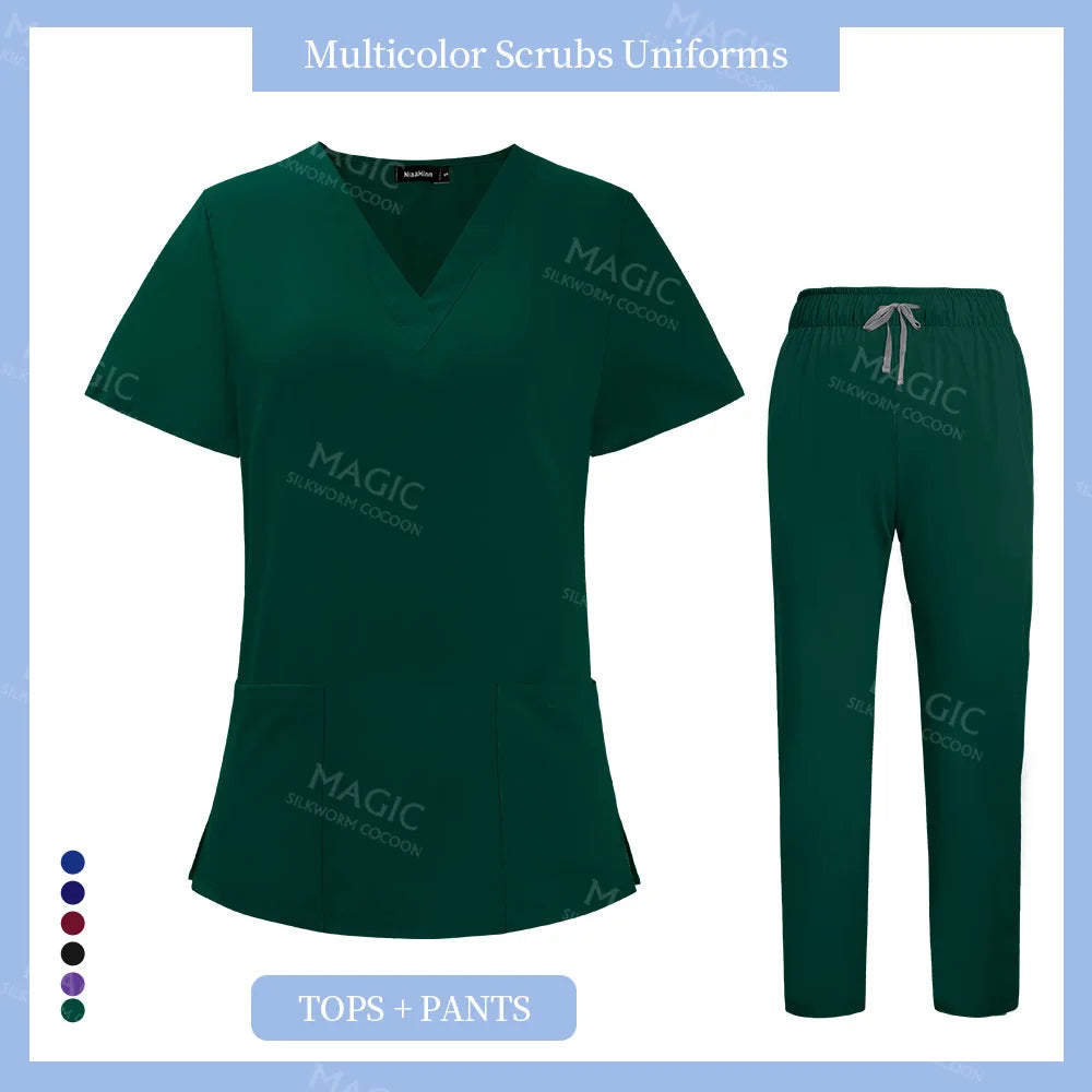 Dentist Nursing Work Clothes Medical Uniforms Men Women Beauty Salon Costume Nurse Workwear Clinical Doctor Surgical Tops Pants