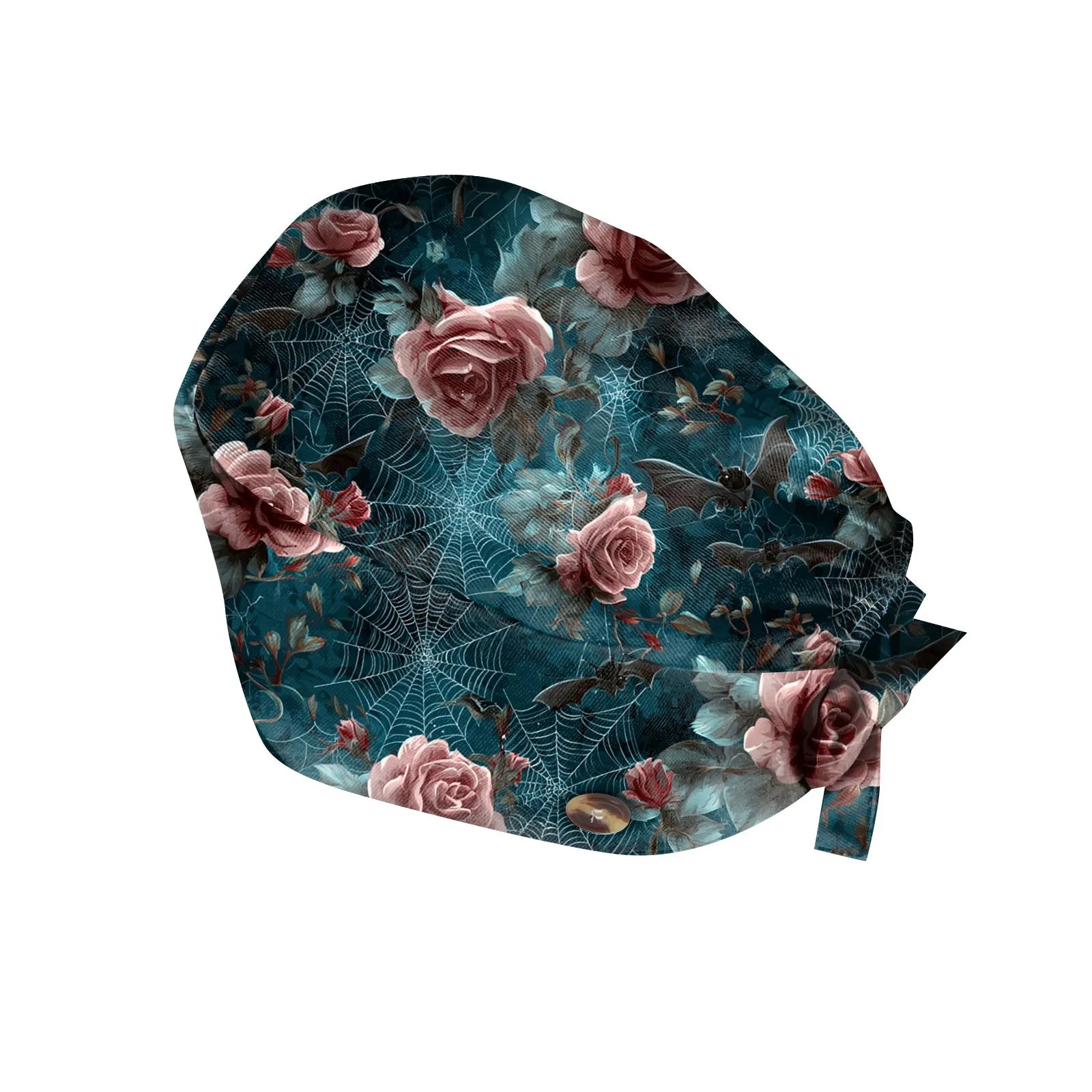 Halloween Print Work Cap Fashionable Casual Women's Printed Elastic Scrub Hat Unisex Work Caps Nurse Accessories Nurse Cap