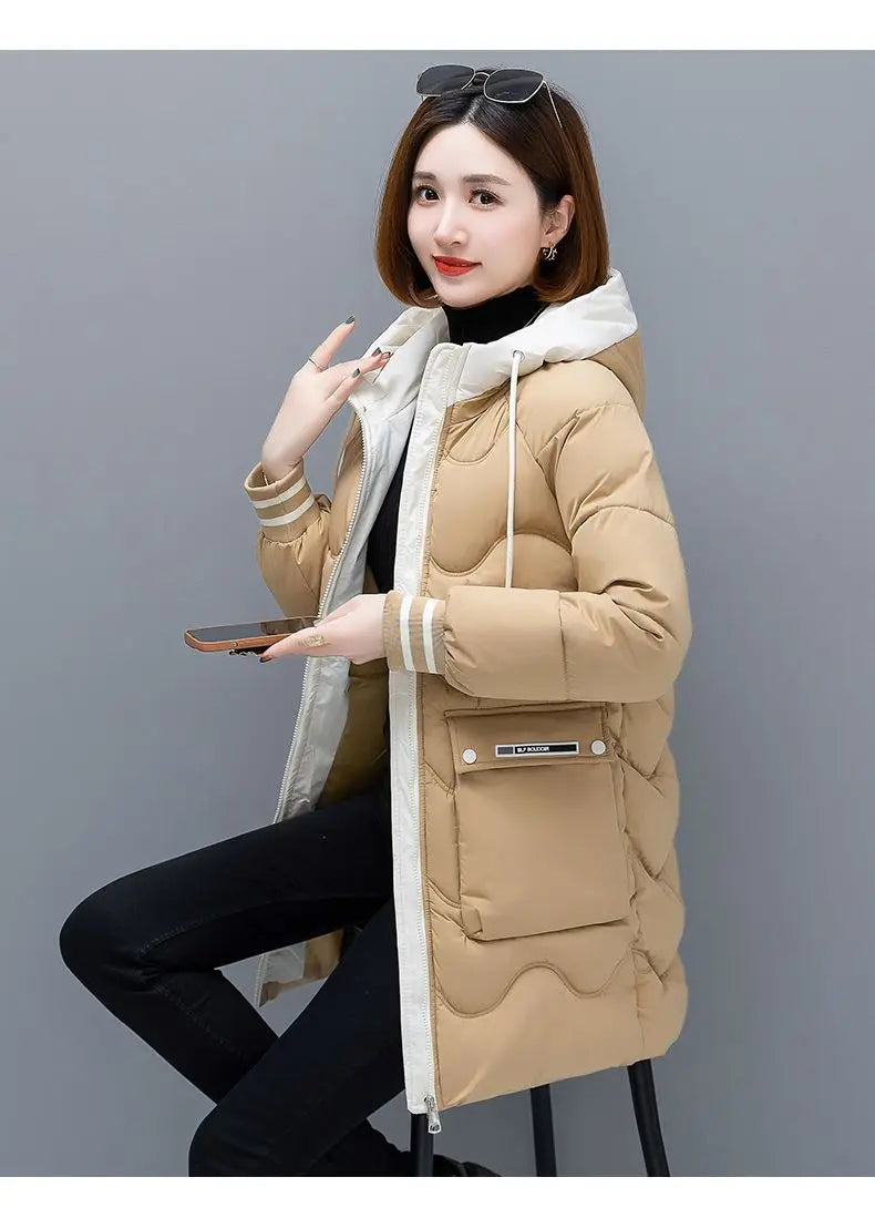 Long Winter Jacket Women Down Cotton Coats New Cotton Padded Puffer Parka Coat Women Hooded Outwear Thicken Warm Jacket 4XL