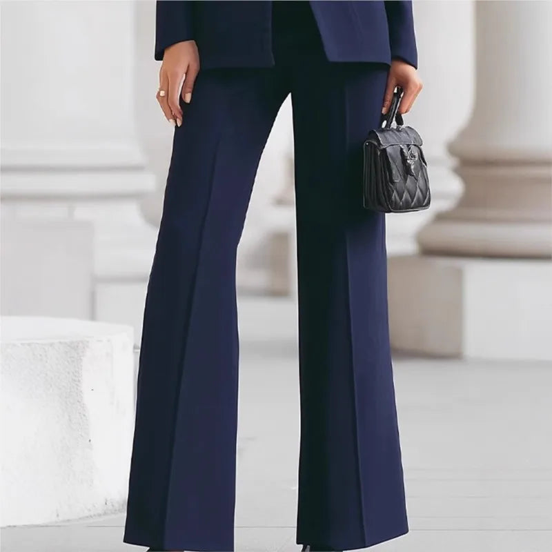 Women Suit 2 Pieces White Single Button Solid Slim For Wedding Business Work Office Daily Commute Casual Set Blazer And Pants