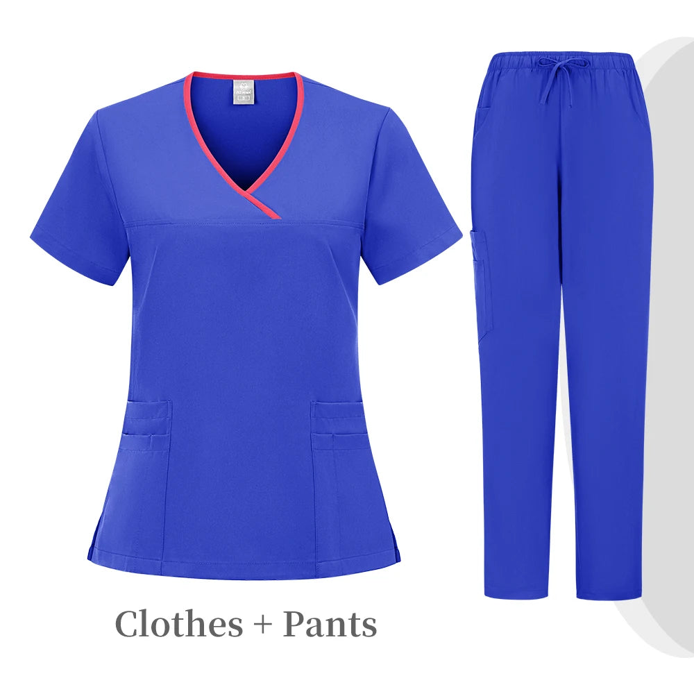 High quality color doctor nurse uniform scrubbing set Medical clothing Beauty salon work quick drying women's medical