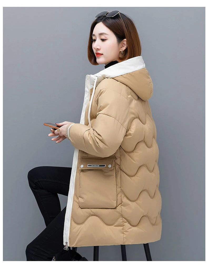 Long Winter Jacket Women Down Cotton Coats New Cotton Padded Puffer Parka Coat Women Hooded Outwear Thicken Warm Jacket 4XL