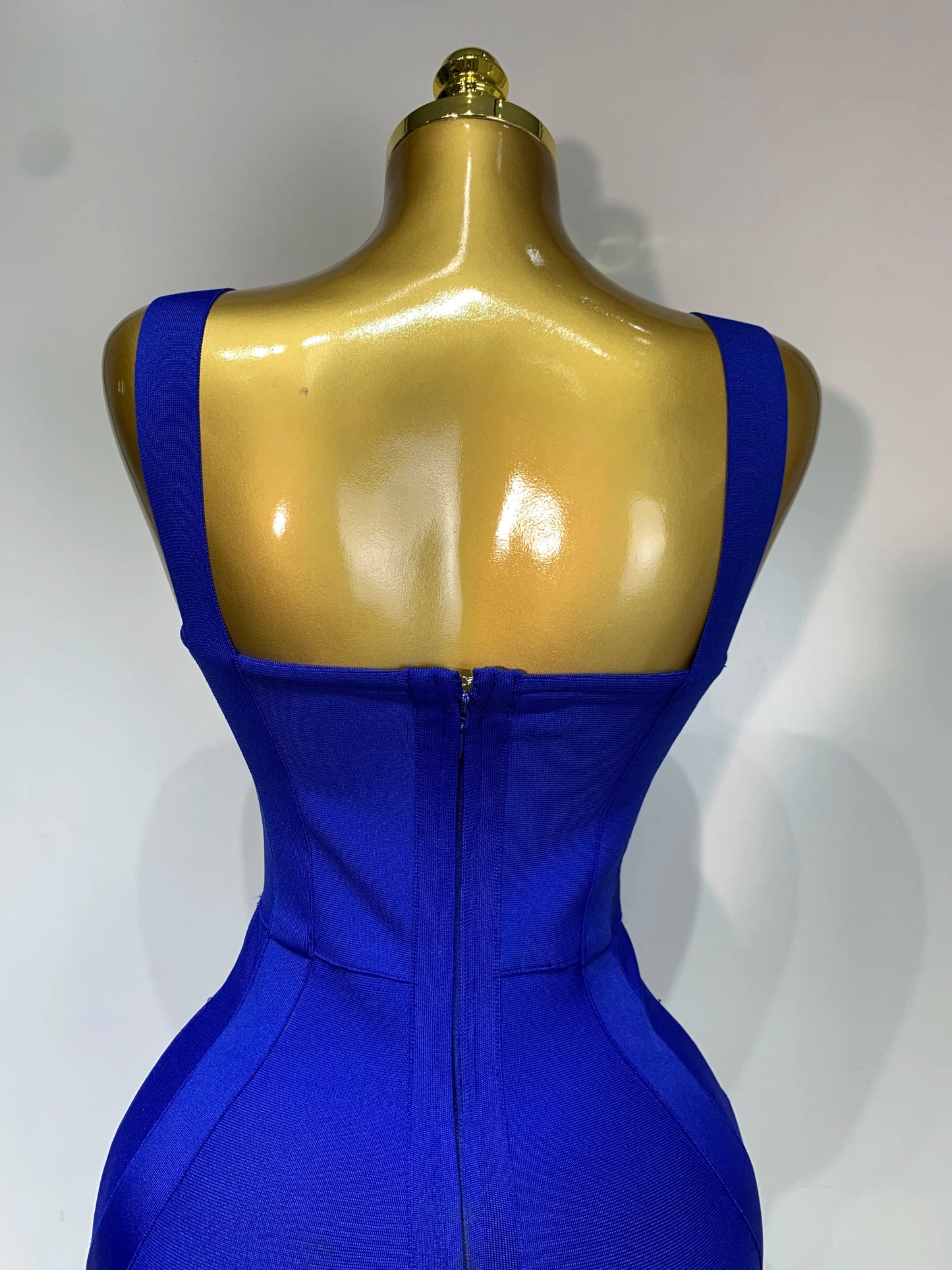 Women Sexy High Quality Celebrity Elegant Blue Bodycon Stretch Bandage Dress Nightclub Party Dress Luxury Birthday Vestidos