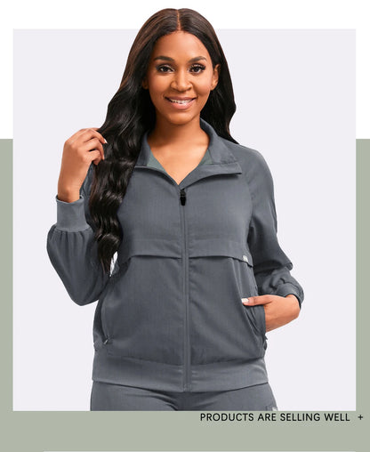 Oversized Long Sleeve Jacket With Pocket Medical Scrub Top Thick Warm Up Coat Doctor Nurse Uniform Hospital Workwear Clinic Coat