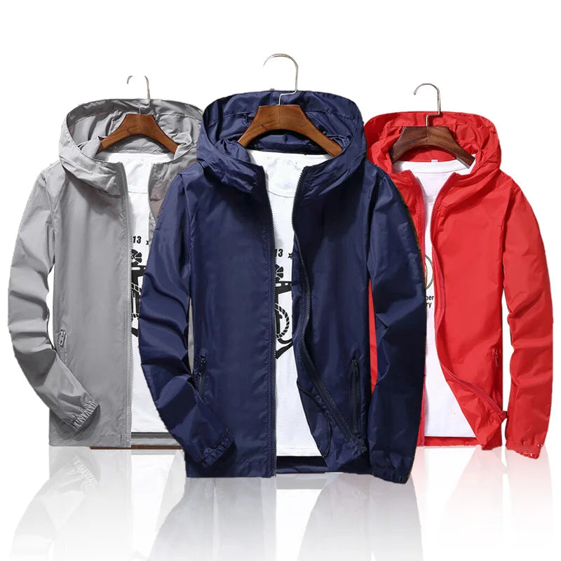 S-7XL Windproof Quick Dry Coat Ultra-Light Waterproof Jacket Men Women UV Outwear Camping Hiking Cycling Running Sport Rain Coat