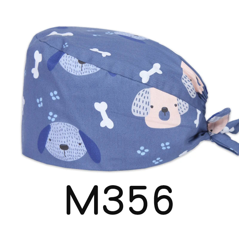 LONG HAIR Scrub Caps Surgical Medical Hats Cotton Nursing Caps Breathable Bouffant Healthcare Chef Pediatric Veterinary Hats M81