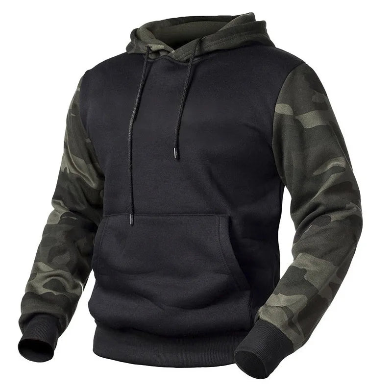 Men's Winter Casual Fleece Hoodies Male Outdoor Camouflage Pullover Sweatshirts Hooded Loose Outwear Capts Plus Size 2XL