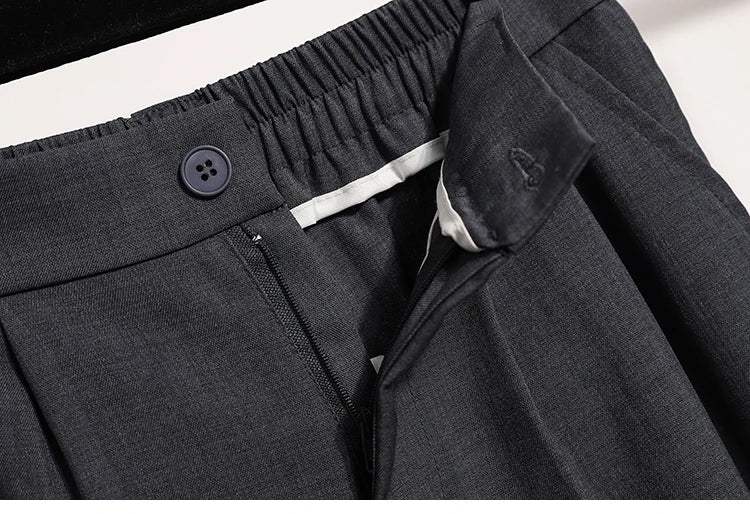 Plus Size Pants For Women Spring Summer 2025 New Korean Fashion High Waist Suit Pants Women Gray Or Black Casual Trousers Female