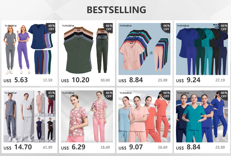 Brown Scrubs Set Wholesale Operating Room Uniforms Medical Scrubs Set Hospital Workwear Dental Beautician Top Pants Surgery Suit