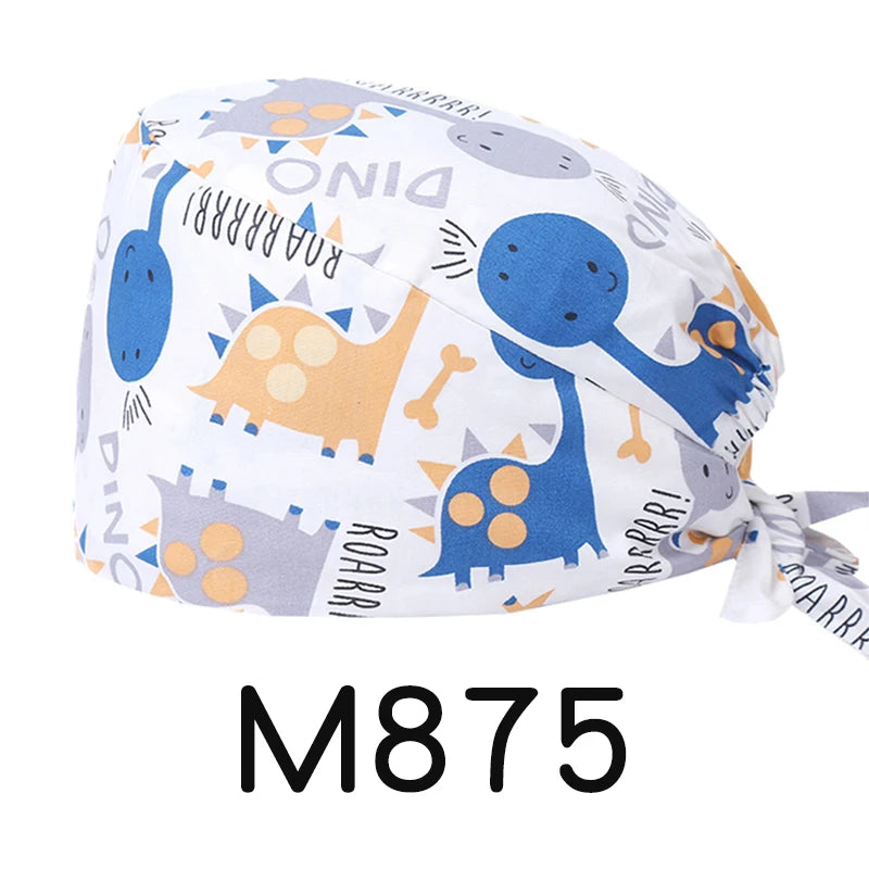 LONG HAIR Scrub Caps Surgical Medical Hats Cotton Nursing Caps Breathable Bouffant Healthcare Chef Pediatric Veterinary Hats M81