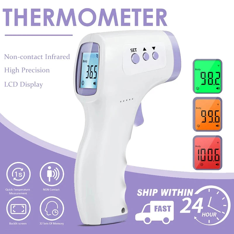 Non-Contact Temperature IR Thermometer Body Fast Measure Digital Fever Thermometer OR Portable Fingertip Blood Oxygen Oximeter