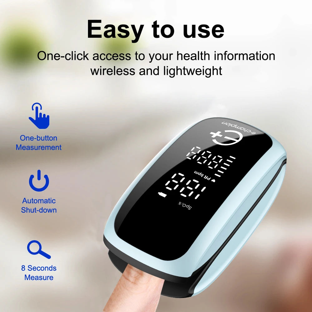 Medcial Portable Fingertip Pulse Oximeter Monitor Blood Oxygen Saturation Meter Pulse Oximeter Home Oximeter USB Rechargeale