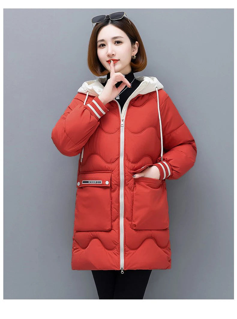 Long Winter Jacket Women Down Cotton Coats New Cotton Padded Puffer Parka Coat Women Hooded Outwear Thicken Warm Jacket 4XL