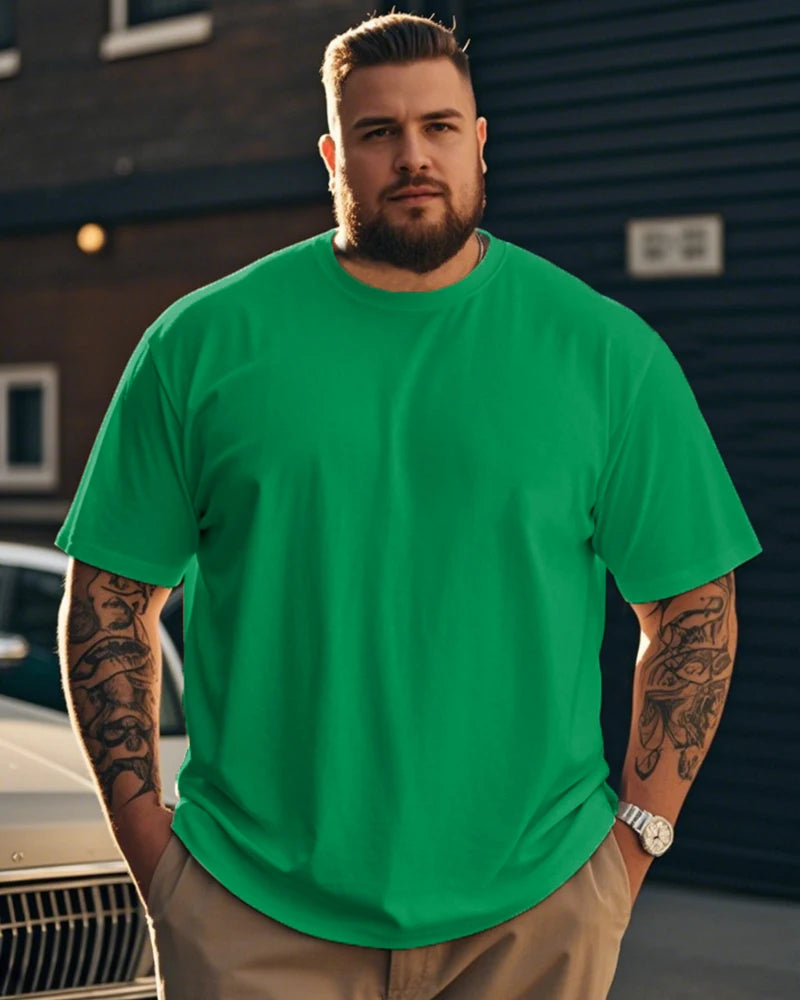 S-9XL plus-size men's T-shirt, solid color T-shirt, oversized T shirt