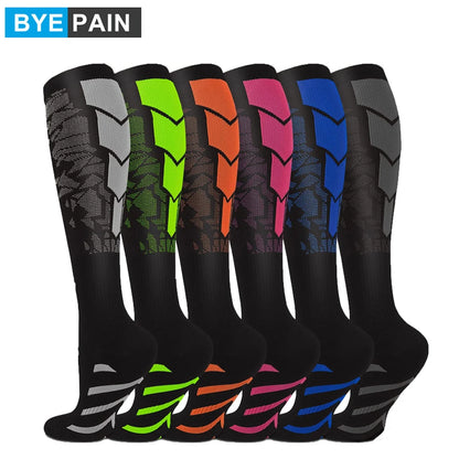 1Pair Compression Socks for Men Women 15-20 mmHg Medical Support for Running Nurses Flight Pregnancy Circulation Athletic Socks