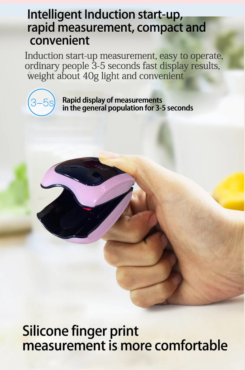 Medcial Portable Fingertip Pulse Oximeter Monitor Blood Oxygen Saturation Meter Pulse Oximeter Home Oximeter USB Rechargeale