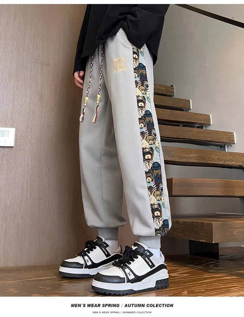 Plus Size Men's Jogger Pants Drawstring Elastic Sport Trouser Male Loose Trendy Streetwear Sweatpant Big Large 8XL Spring Summer