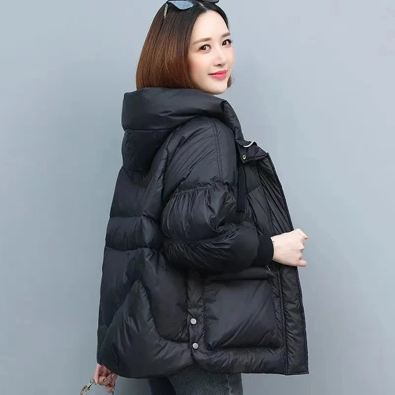 Winter Clothes Women Basic Jackets Warm Thick Down Cotton Jacket Female Short Hooded Fashion Padded-Cotton Jacket Parkas