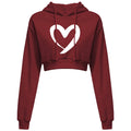 Fashion Womens Plain Crop Top Hoodie Hooded Fullength Sleeves Sweatshirt