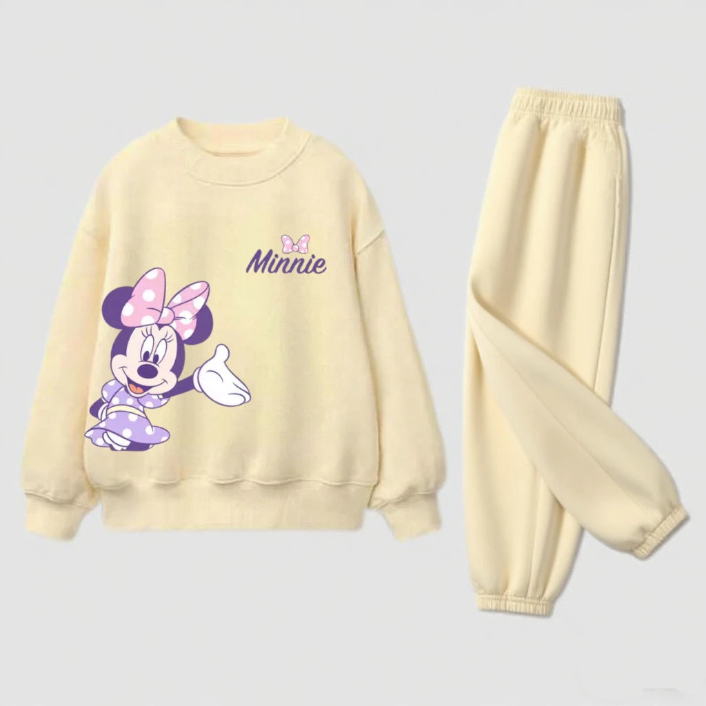 Autumn Costume For Child Yellow Sweatshirt+Pans Two-piece Round Neck Tops Loose Sports Clothes Simple Girls Boys Baby Outfits