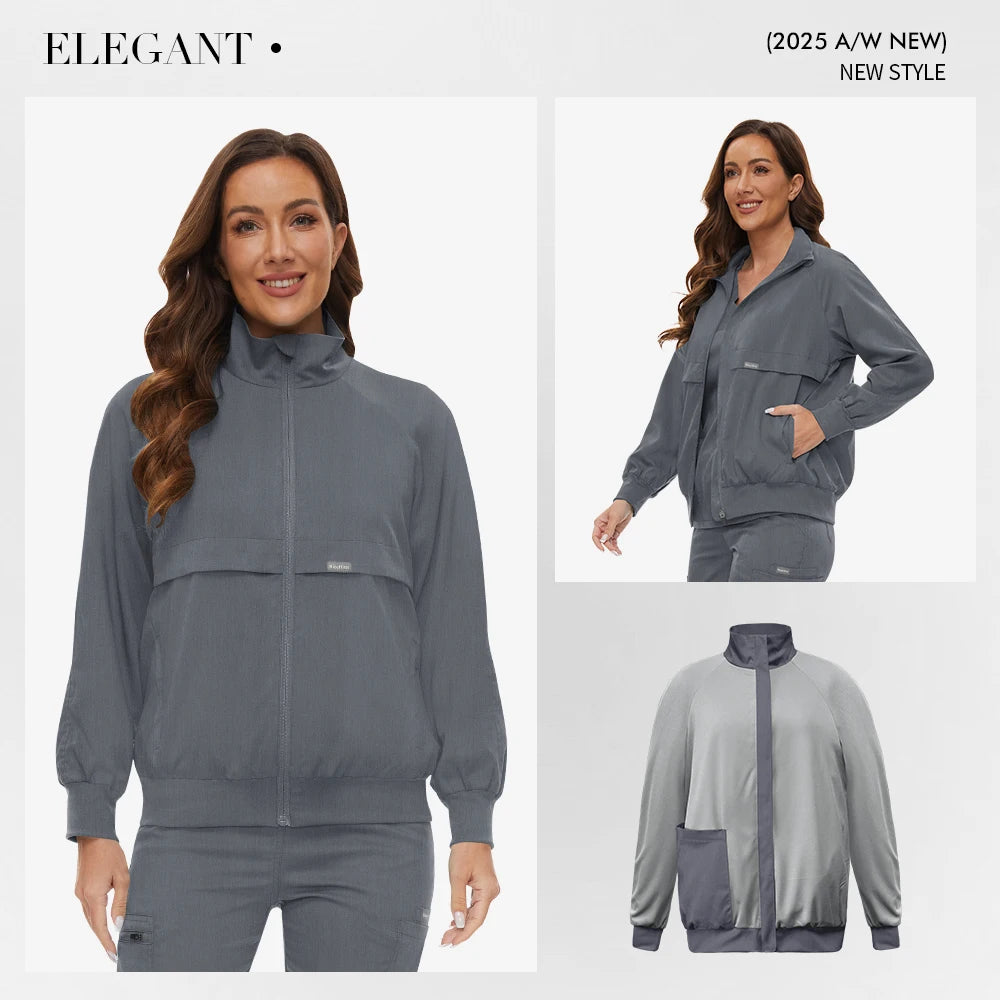 Long Sleeved Pet Scrub Jacket Outfit Surgery Doctor Nurse Coat Hospital Nursing Staff Uniforms Autumn Winter Dentistry Work Wear