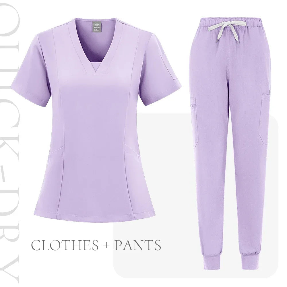 Women Scrubs Nurse Accessories Medical Uniform Unisex Slim Fit Comfort Clinical Women Operating Room Work Uniform Jogger Suit