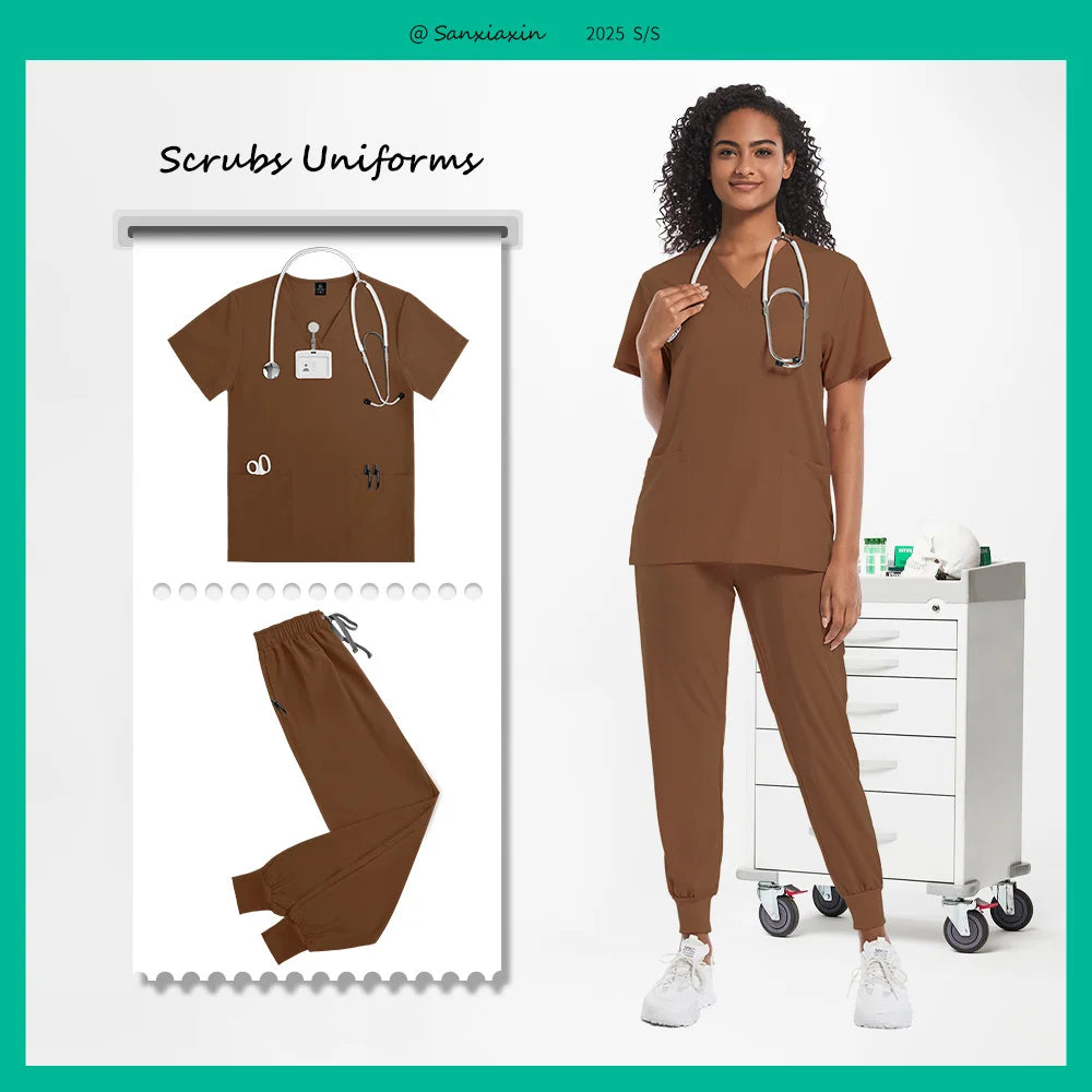 Hospital Scrubs Sets Doctor Nursing Uniform Suit for Male Female Dental Clinic Supplies Nurse Uniforms Women Medical Accessories