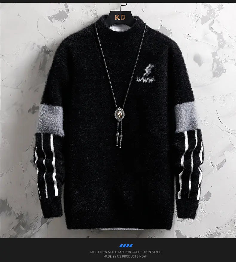 Winter New Style Men's Sweater Knitted Long Sleeve Men Sweaters Thicken Warm Wool Casual Male Clothing