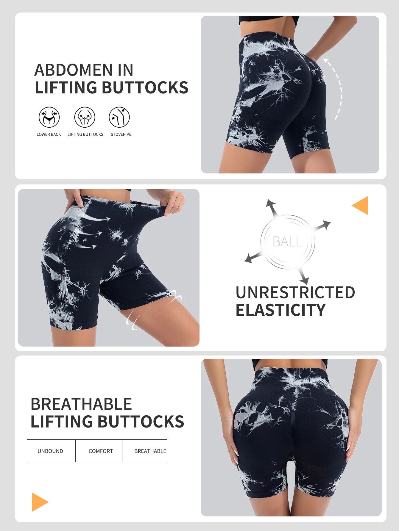 Tie Dye Seamless Leggings for Women High Waist Yoga Pants Scrunch Butt Lifting Elastic Tights Wide Waistband Sports Leggings