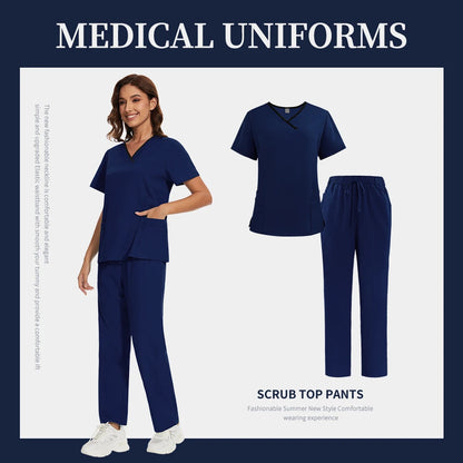 Scrub Uniforms Sets Hospital Clothes for Women Scrubs Set Quick-Drying Comfortable Nursing Outfits Pet Clinic Veterinary Uniform