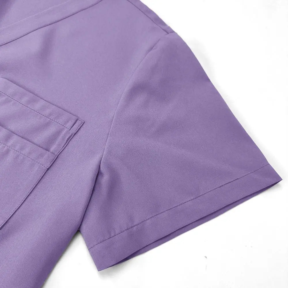 Soft Pink Clinical Uniform Healthcare Scrub Top & Pants Hospital Doctor Nurse Uniform Work Clothes with Pockets Scrubs Sets